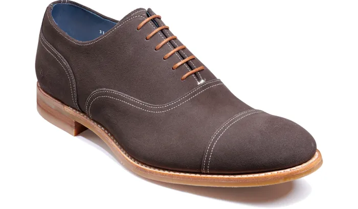 Pullman 8211 Anthracite Suede Mens Barker Shoes Oxfords