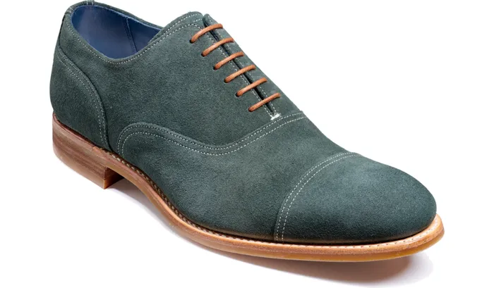 Pullman 8211 Bottle Green Suede Mens Barker Shoes Oxfords