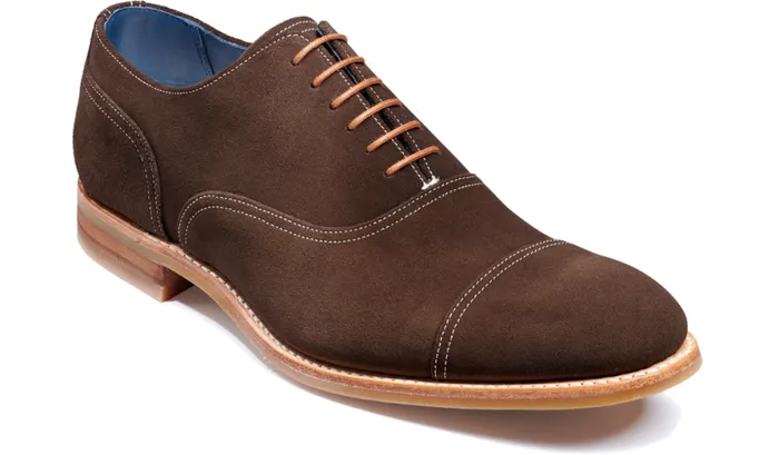 Pullman 8211 Brown Suede Mens Barker Shoes Oxfords