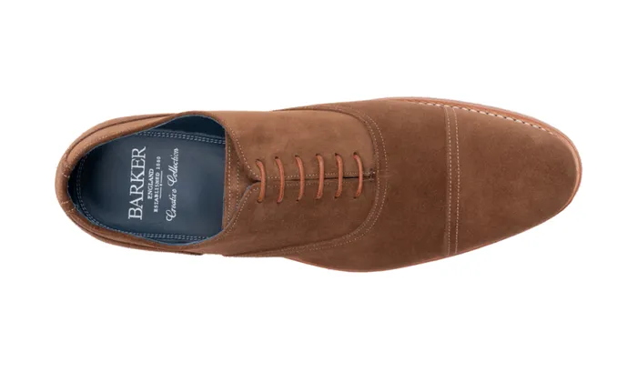 Pullman 8211 Brown Suede Mens Barker Shoes Oxfords