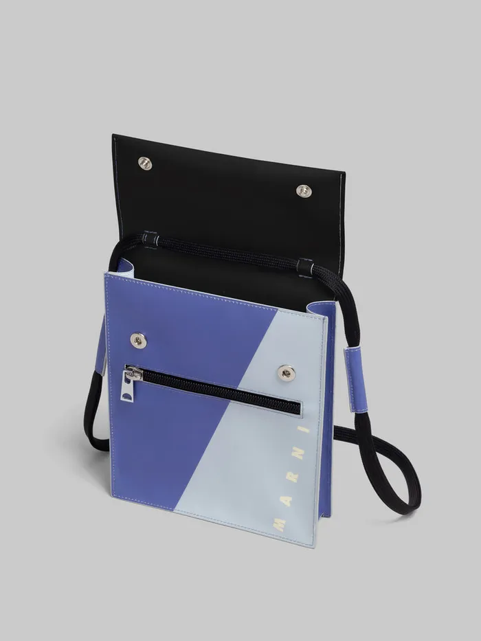 Purple And Blue Tribeca Pouch With Shoelace Strap Men Marni Crossbody Bags