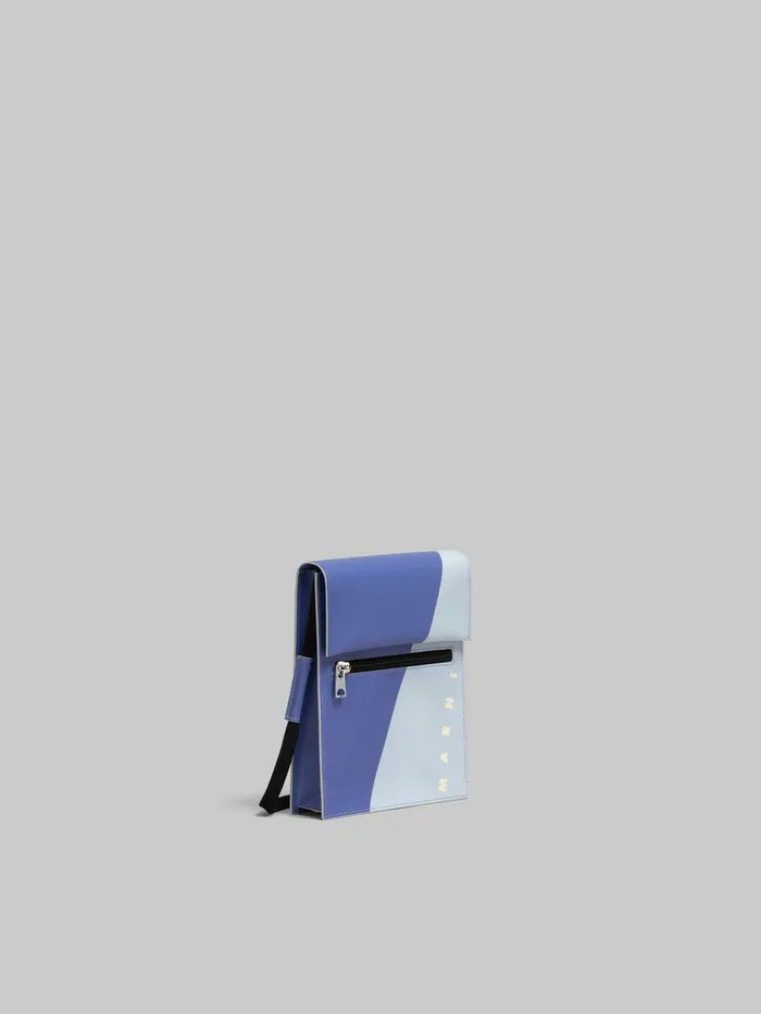 Purple And Blue Tribeca Pouch With Shoelace Strap Men Marni Crossbody Bags