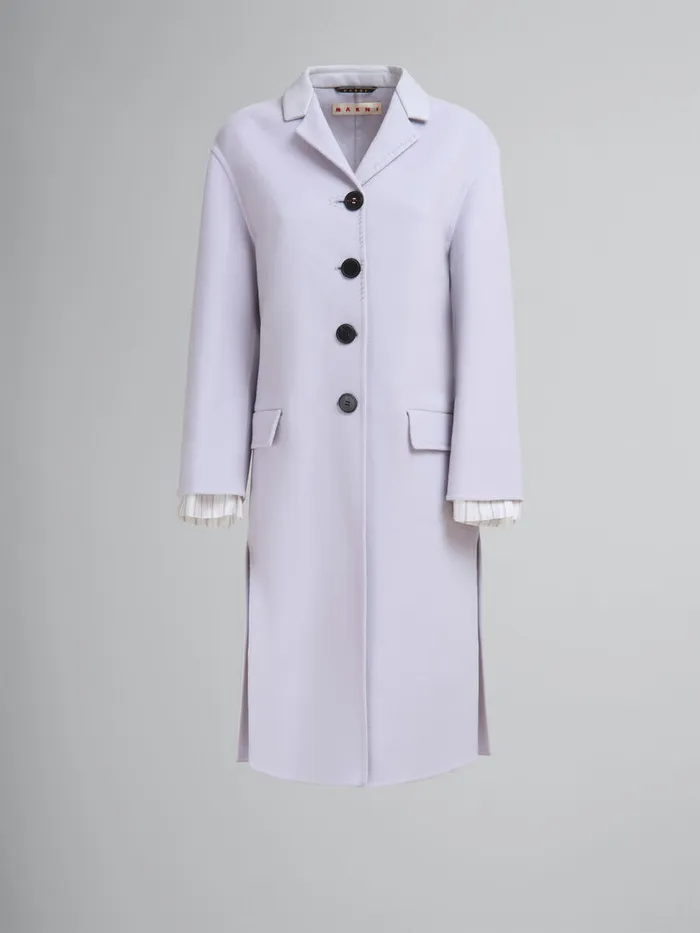 Purple Felt Coat With Waist Belt Women Marni Coats and Jackets