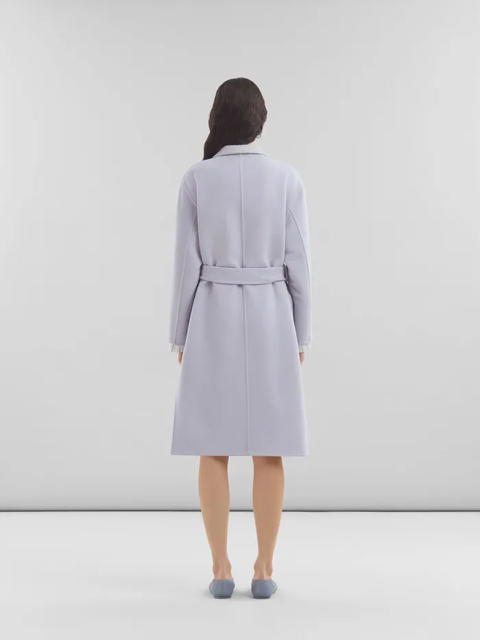 Purple Felt Coat With Waist Belt Women Marni Coats and Jackets