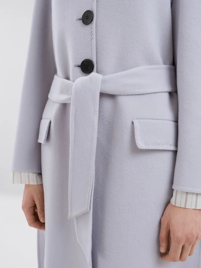 Purple Felt Coat With Waist Belt Women Marni Coats and Jackets