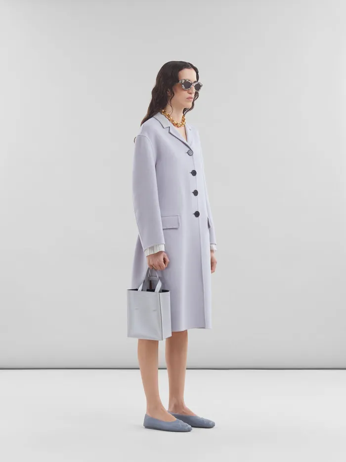 Purple Felt Coat With Waist Belt Women Marni Coats and Jackets