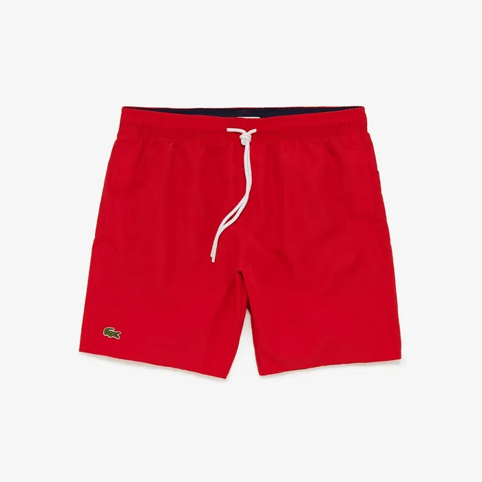 QuickDry Swim Shorts RedNavy Blue Mens Lacoste Swimwear Cheap On Sale