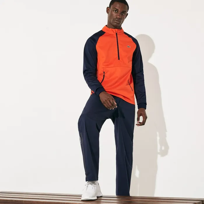 RaglanSleeve Golf Sweatshirt RedNavy Blue Mens Lacoste Sweatshirts For Sale Online