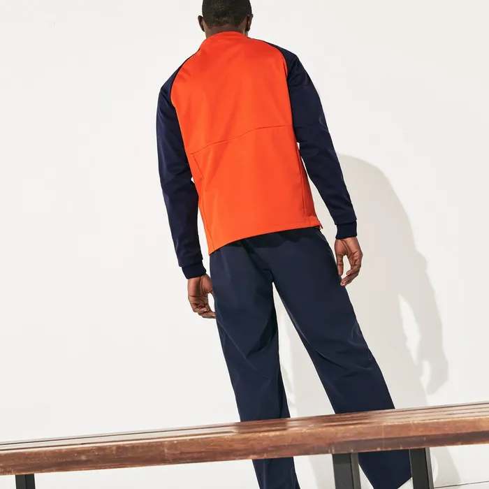 RaglanSleeve Golf Sweatshirt RedNavy Blue Mens Lacoste Sweatshirts For Sale Online