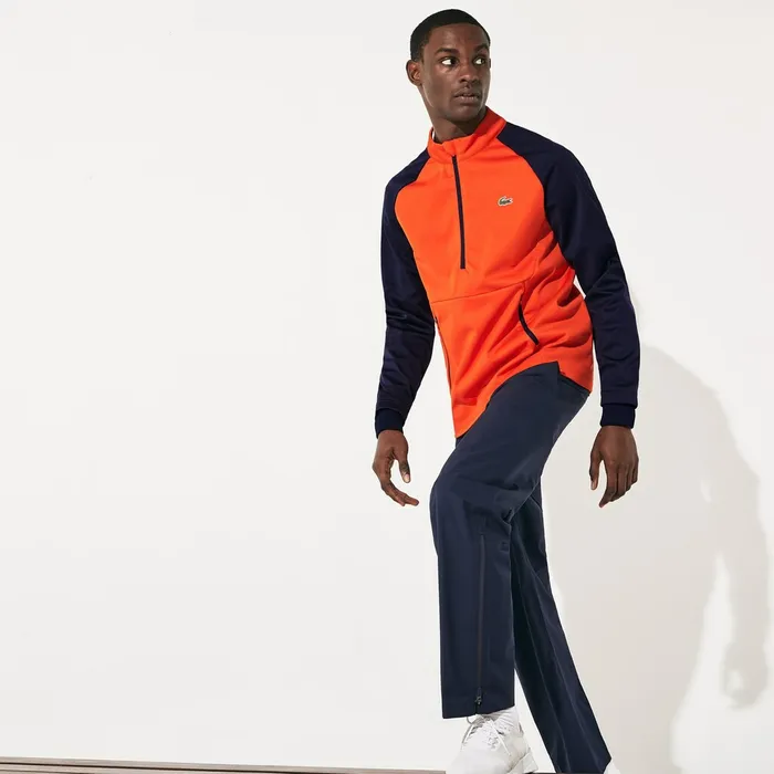 RaglanSleeve Golf Sweatshirt RedNavy Blue Mens Lacoste Sweatshirts For Sale Online