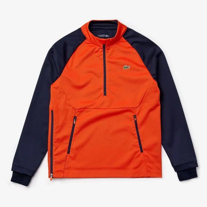 RaglanSleeve Golf Sweatshirt RedNavy Blue Mens Lacoste Sweatshirts For Sale Online