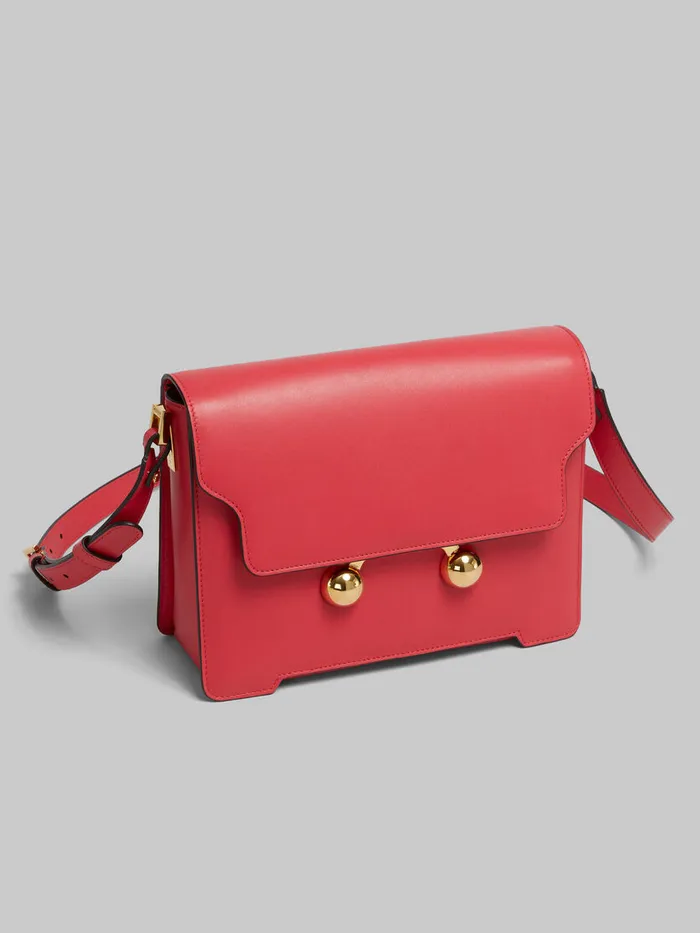 Red Leather Trunkaroo Medium Shoulder Bag WomenMen Marni Trunkaroo Bag