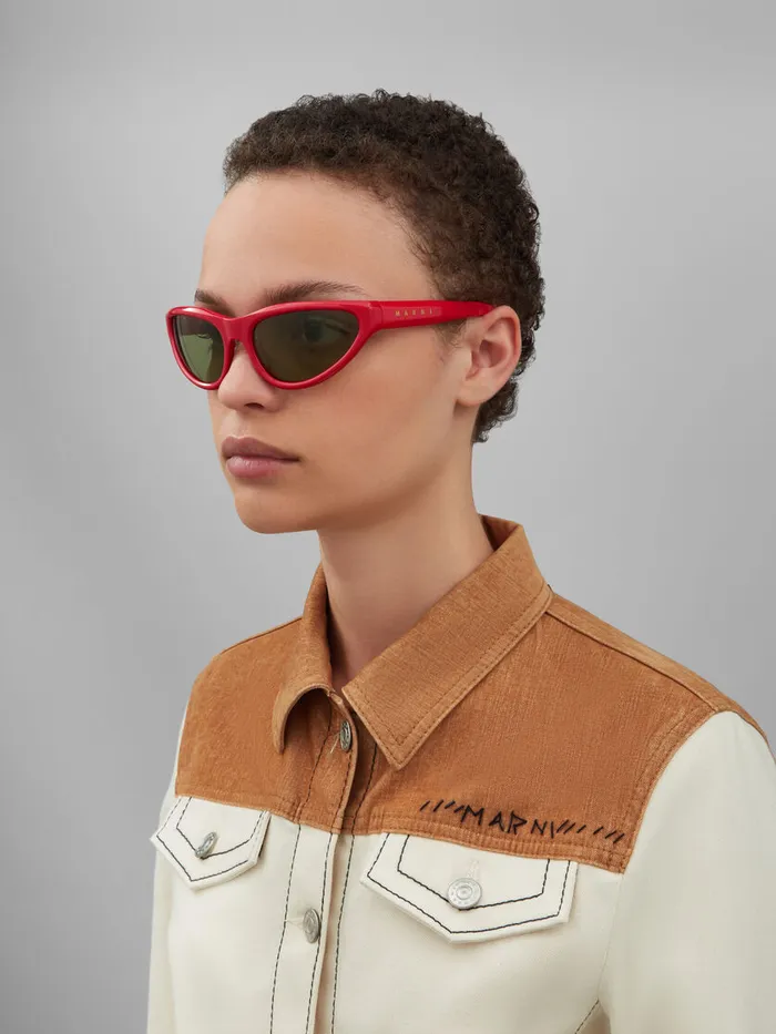 Red Mavericks Sunglasses WomenMen Marni Sunglasses