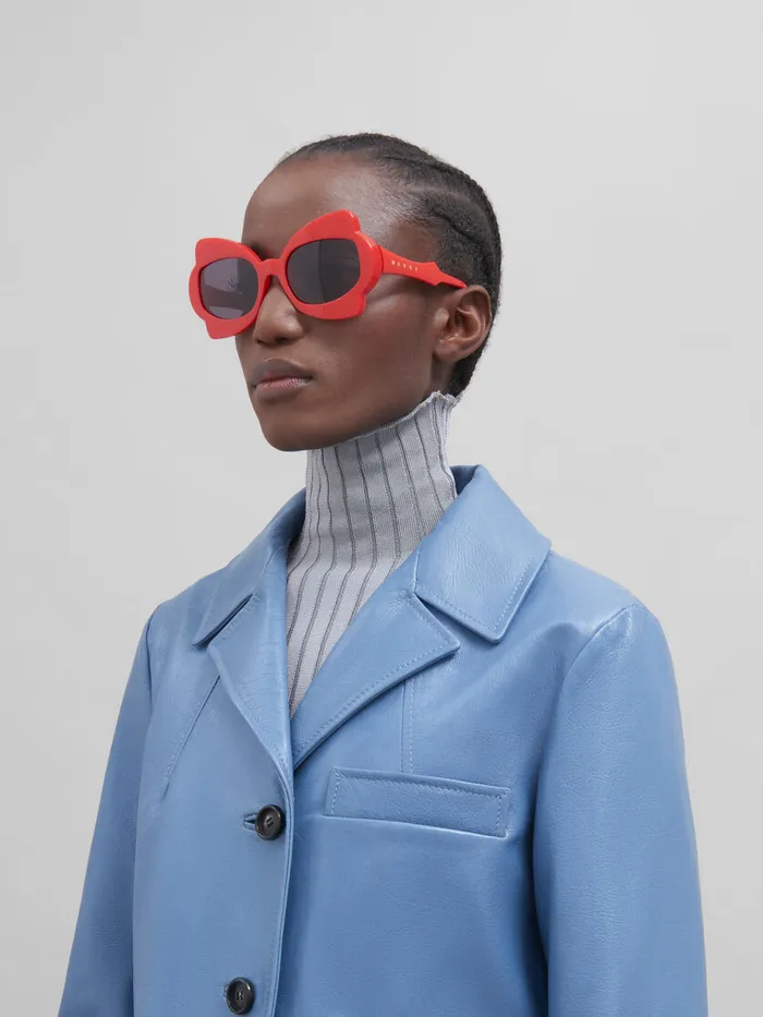 Red Monumental Gate Sunglasses WomenMen Marni Sunglasses