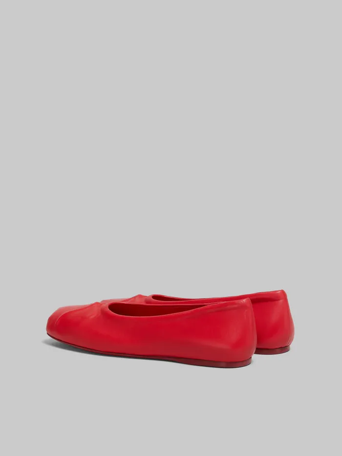 Red Nappa Leather Seamless Little Bow Ballet Flat Women Marni Flats