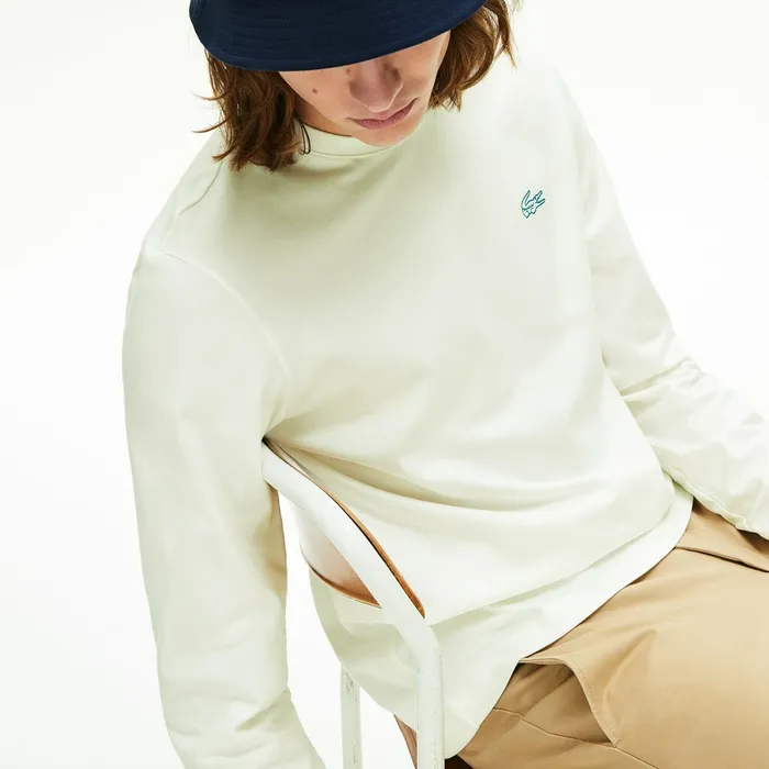 Reflective Croc Regular Fit Cotton Tshirt White Mens Lacoste TShirts Gift 4 You