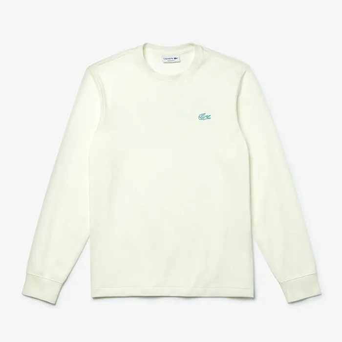 Reflective Croc Regular Fit Cotton Tshirt White Mens Lacoste TShirts Gift 4 You