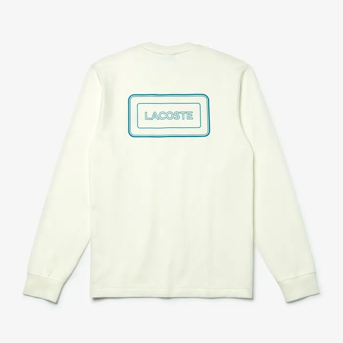 Reflective Croc Regular Fit Cotton Tshirt White Mens Lacoste TShirts Gift 4 You
