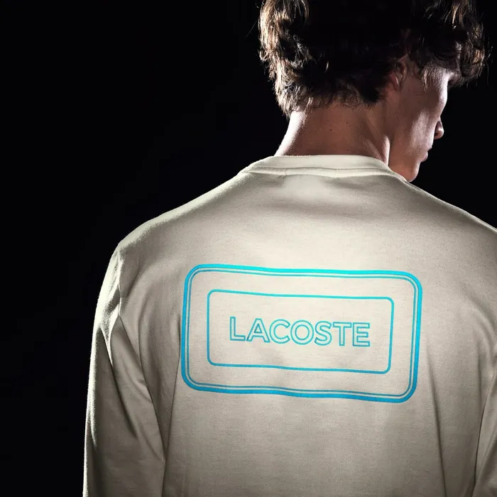 Reflective Croc Regular Fit Cotton Tshirt White Mens Lacoste TShirts Gift 4 You