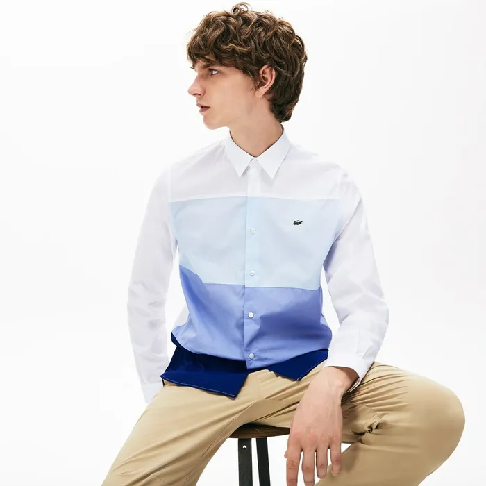 Regular Fit Colorblock Cotton Shirt Navy BluePurpleLight BlueWhite Mens Lacoste Button Down Shirts Popular Regular Fit Colorblock Cotton Shirt Navy BluePurpleLight BlueWhite Mens Lacoste Button Down Shirts Popular