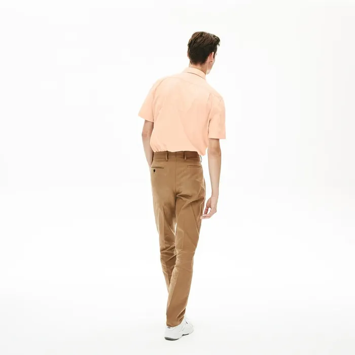Regular Fit Cotton and Linen Shirt Light Pink Mens Lacoste Button Down Shirts Cheap On Sale