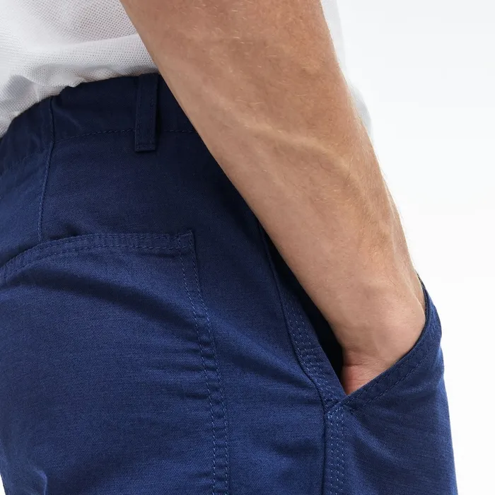 Regular Fit Cotton And Linen Shorts Inkwell Mens Lacoste Pants and Shorts For Sale Online
