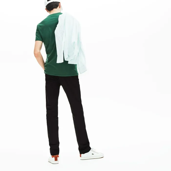Regular Fit Cotton Gabardine Chino Pants Black Mens Lacoste Pants and Shorts Cheap On Sale