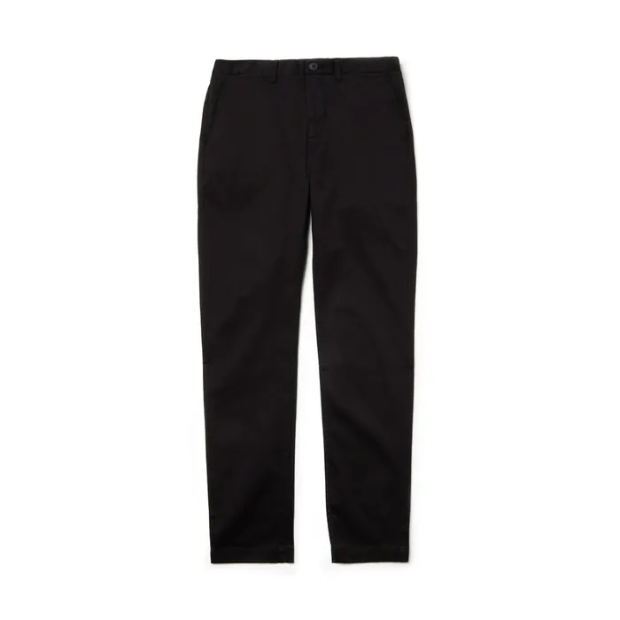 Regular Fit Cotton Gabardine Chino Pants Black Mens Lacoste Pants and Shorts Cheap On Sale
