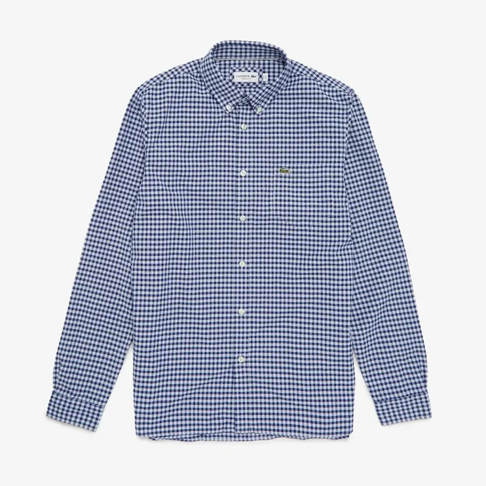Regular Fit Cotton Shirt Light BlueNavy Blue Mens Lacoste Button Down Shirts Cheap On Sale