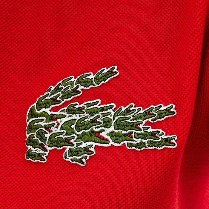 Regular Fit Croco Magic Long Sleeve Polo Red Mens Lacoste Polos On Sale