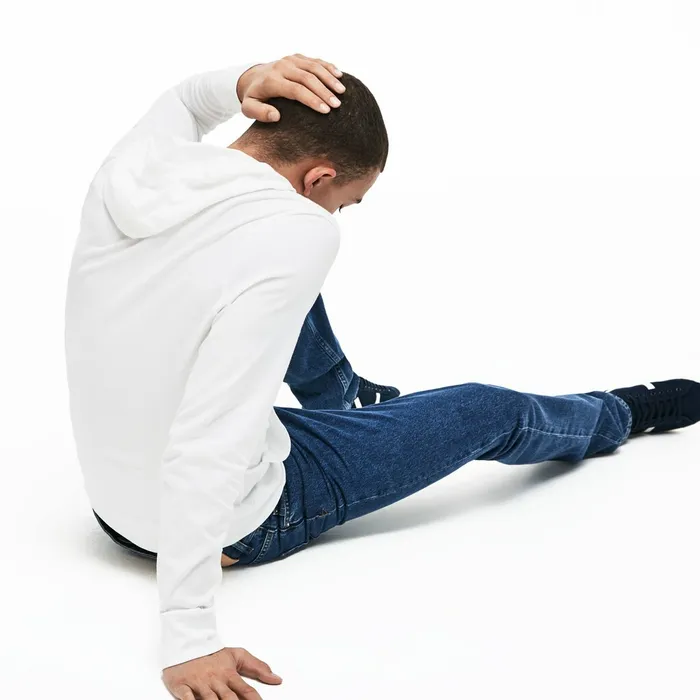 Regular Fit Hooded Jersey Tshirt White Mens Lacoste Sweatshirts Online