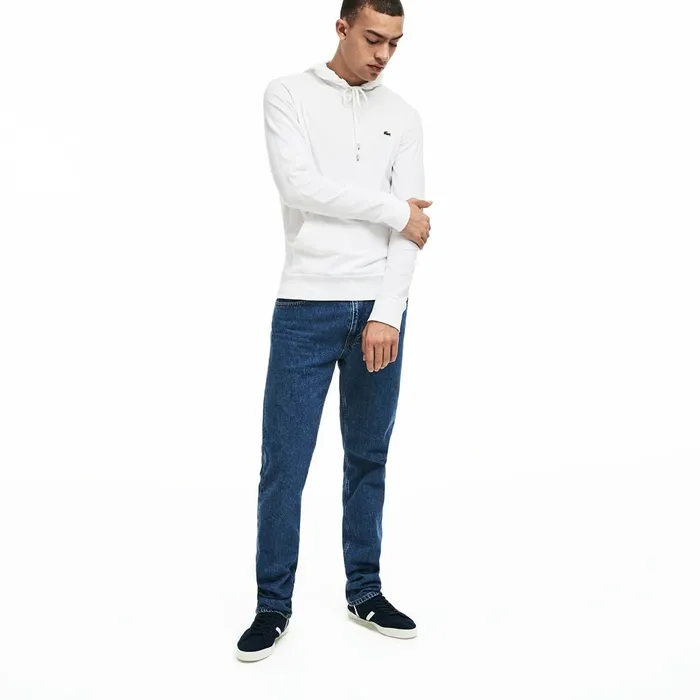 Regular Fit Hooded Jersey Tshirt White Mens Lacoste TShirts Popular