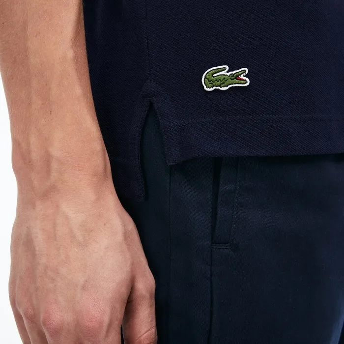 Regular Fit LCST Lettering Petit Piqu Polo Navy Blue Mens Lacoste Polos Shop Online