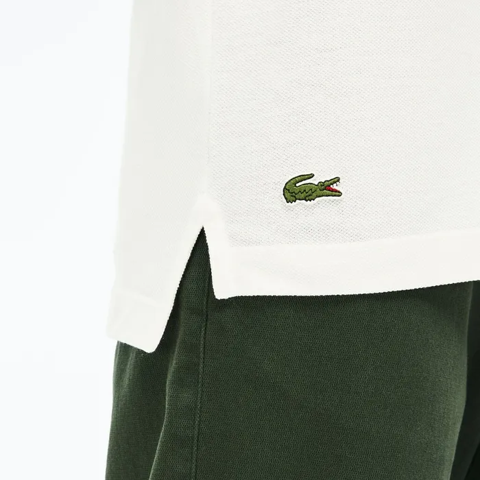 Regular Fit LCST Lettering Petit Piqu Polo White Mens Lacoste Polos Popular