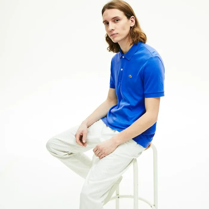 Regular Fit Lightweight Cotton Polo Blue Mens Lacoste Polos Online Store