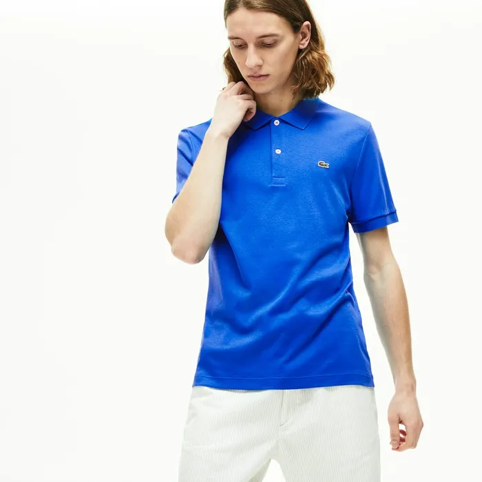 Regular Fit Lightweight Cotton Polo Blue Mens Lacoste Polos Online Store
