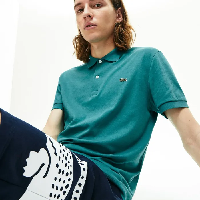 Regular Fit Lightweight Cotton Polo Green Mens Lacoste Polos Gift Ideas