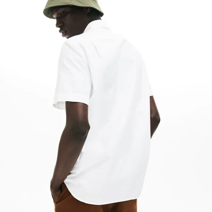 Regular Fit Oxford Cotton Shirt White Mens Lacoste Button Down Shirts Gift Ideas