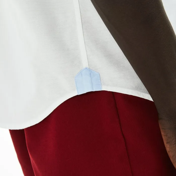 Regular Fit Oxford Cotton Shirt White Mens Lacoste Button Down Shirts Gift Ideas