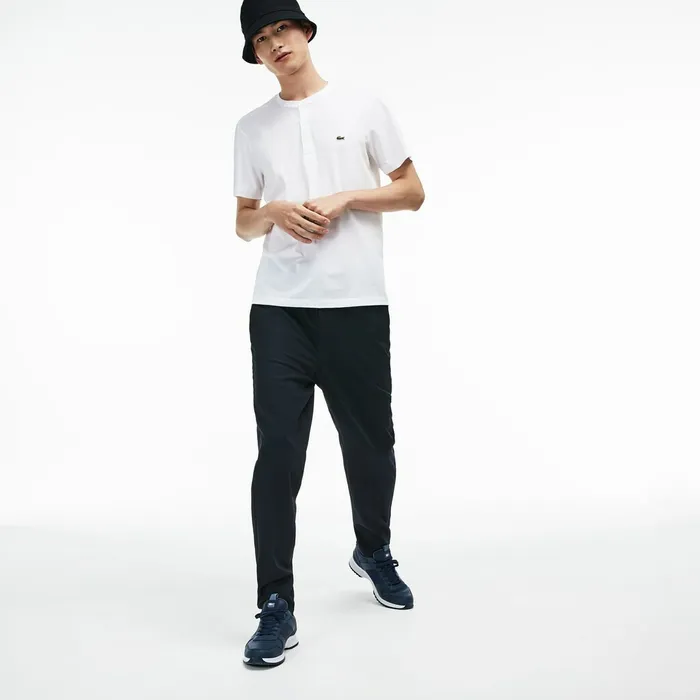 Regular Fit Pima Cotton Henley Tshirt White Mens Lacoste TShirts Gift Ideas