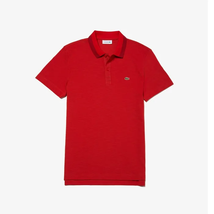 Regular Fit Piqu Polo Shirt RedRedBordeaux Mens Lacoste Polos Online Store