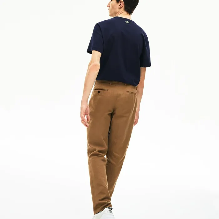 Regular Fit Script Crew Neck Cotton Tee Navy Blue Mens Lacoste TShirts Casaul