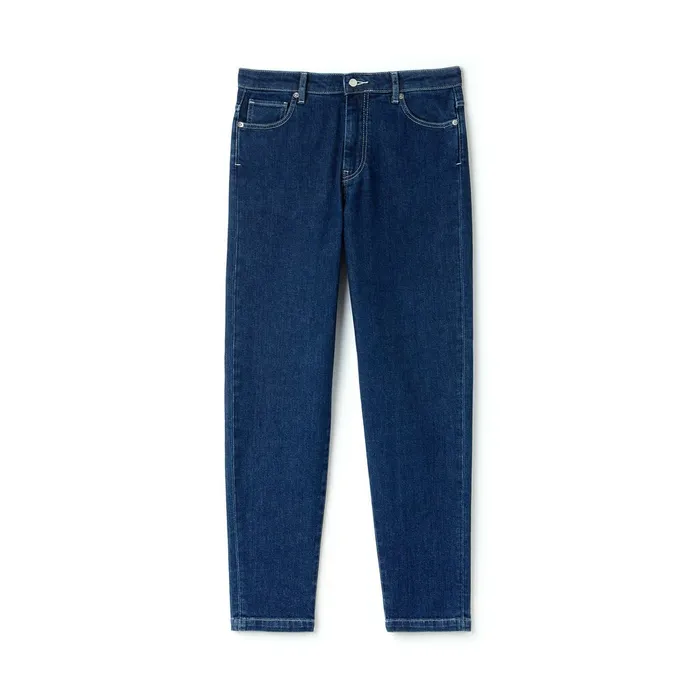 Regular Fit Stretch Cotton Denim Carrot Pants Blue Chine Womens Lacoste Pants and Shorts Casaul