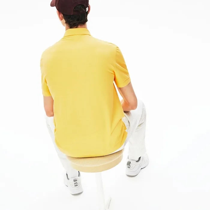 Regular Fit Stretch Cotton Paris Polo Yellow Mens Lacoste Polos Popular