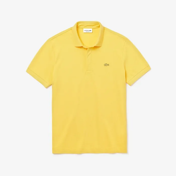 Regular Fit Stretch Cotton Paris Polo Yellow Mens Lacoste Polos Popular