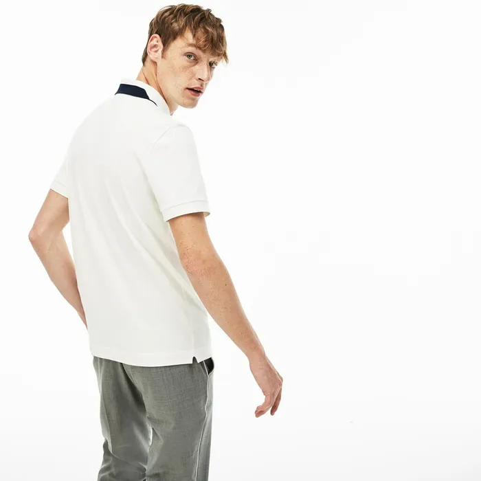 Regular Fit Stretch Polo Shirt White Mens Lacoste Polos Near Me