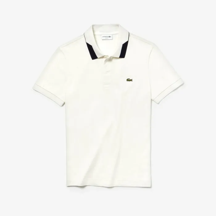Regular Fit Stretch Polo Shirt White Mens Lacoste Polos Near Me