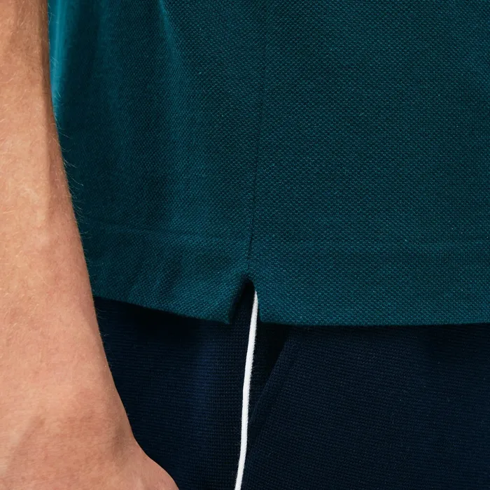 Regular Fit Striped Accents Petit Piqu Polo GreenNavy BlueWhite Mens Lacoste Polos Casaul