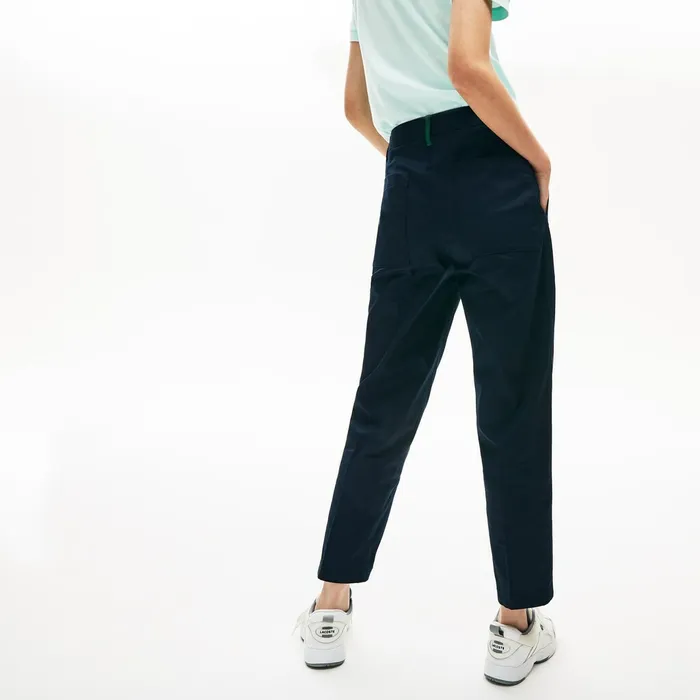 Relaxed Fit Cotton Chinos Navy Blue Womens Lacoste Pants and Shorts Outlet