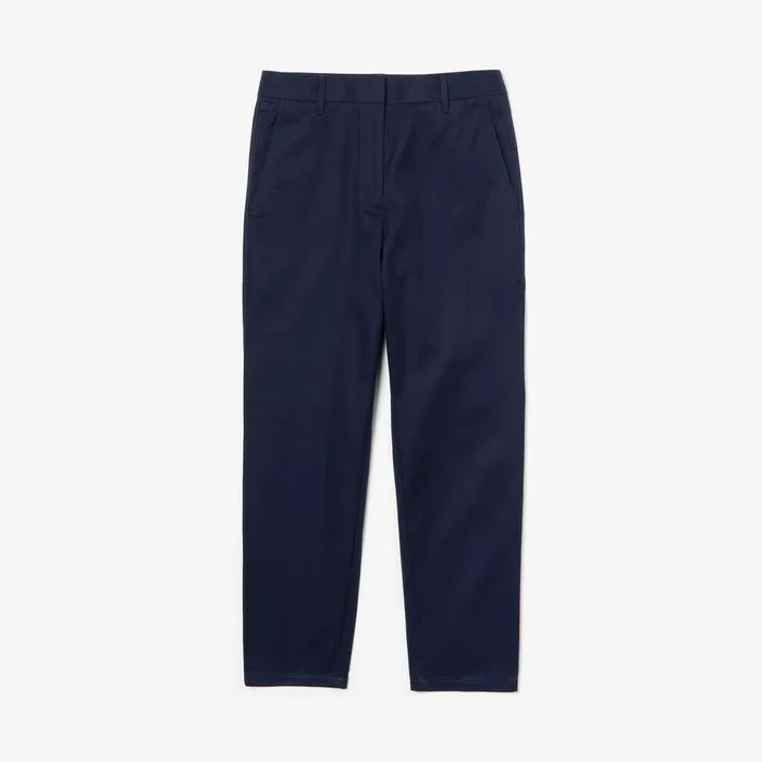 Relaxed Fit Cotton Chinos Navy Blue Womens Lacoste Pants and Shorts Outlet